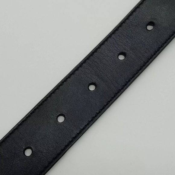 100% Authentic Gucci Belt Black Gold Leather - Picture 8 of 9